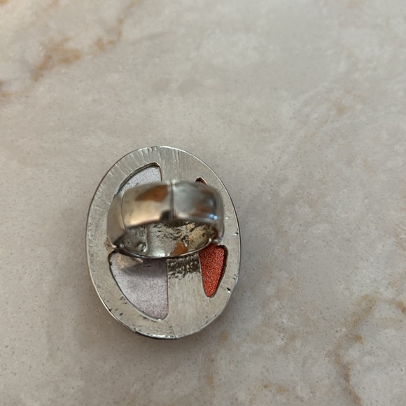 Elastic silver red and purple ring - Picture 2 of 6